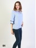 Bell Sleeve & Ring Collar Solid Blouse